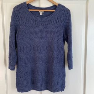 LL Bean 3/4 length sleeve, cotton sweater, size M